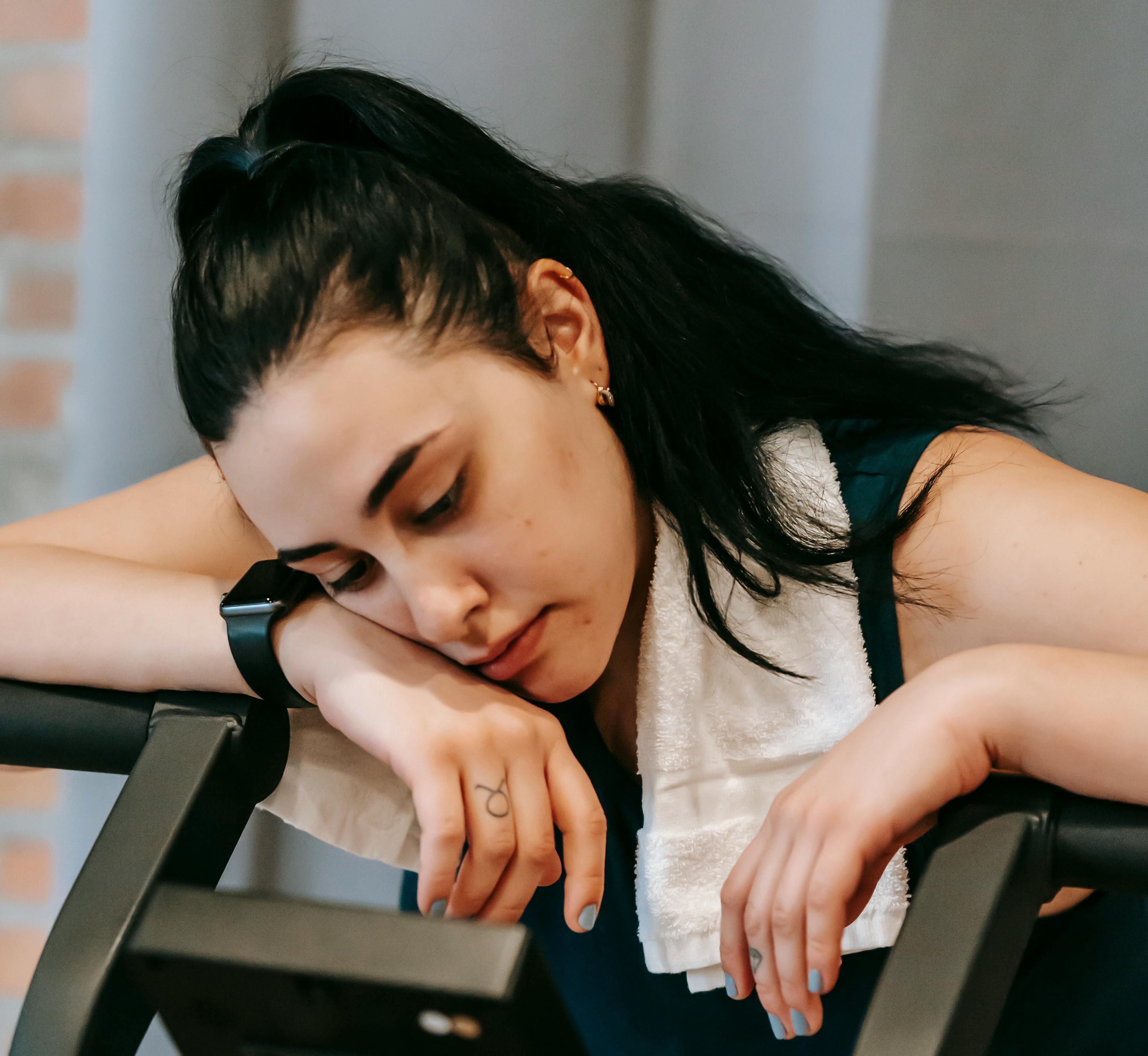 Frustrated person at the gym